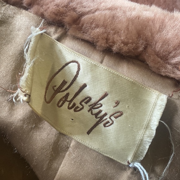 VINTAGE 1950’s Faux Fur Open Front Mauve Teddy Coat Womens Medium - Picture 10 of 10